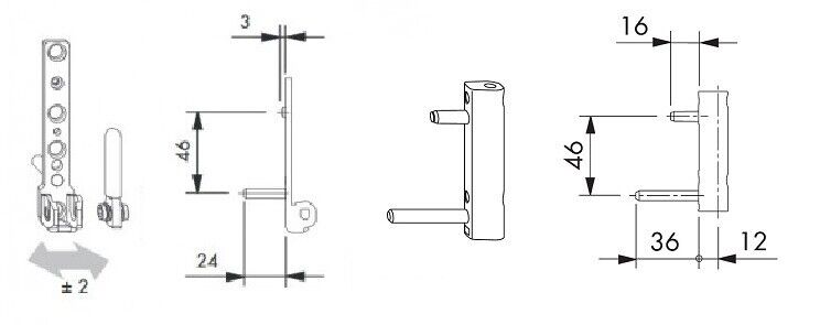 SI Siegenia Favorit Set Ecklager KF 280607 + Ecklagerwinkel KF FBEB0020