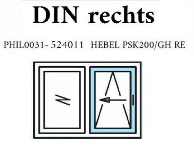 Siegenia Portal Drehgriff PSK 200Z/GH Hebel Silber 296257 PHIL0031-524011 Rechts