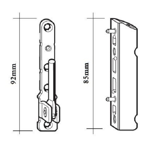 ROTO Reparatur Ecklager 258590 und Eckband 230343 für PVC-Fenster