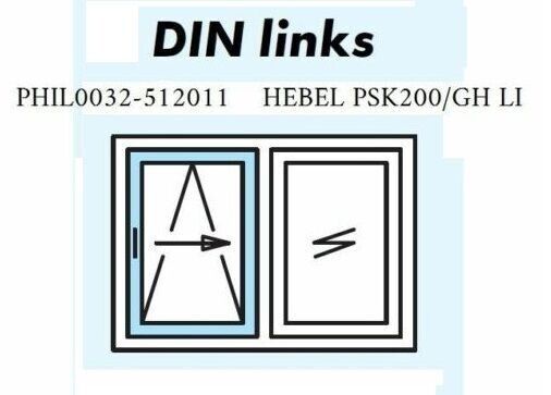 Siegenia Portal Drehgriff PSK 200Z/GH Hebel Braun 297803 PHIL0032-512011 Links